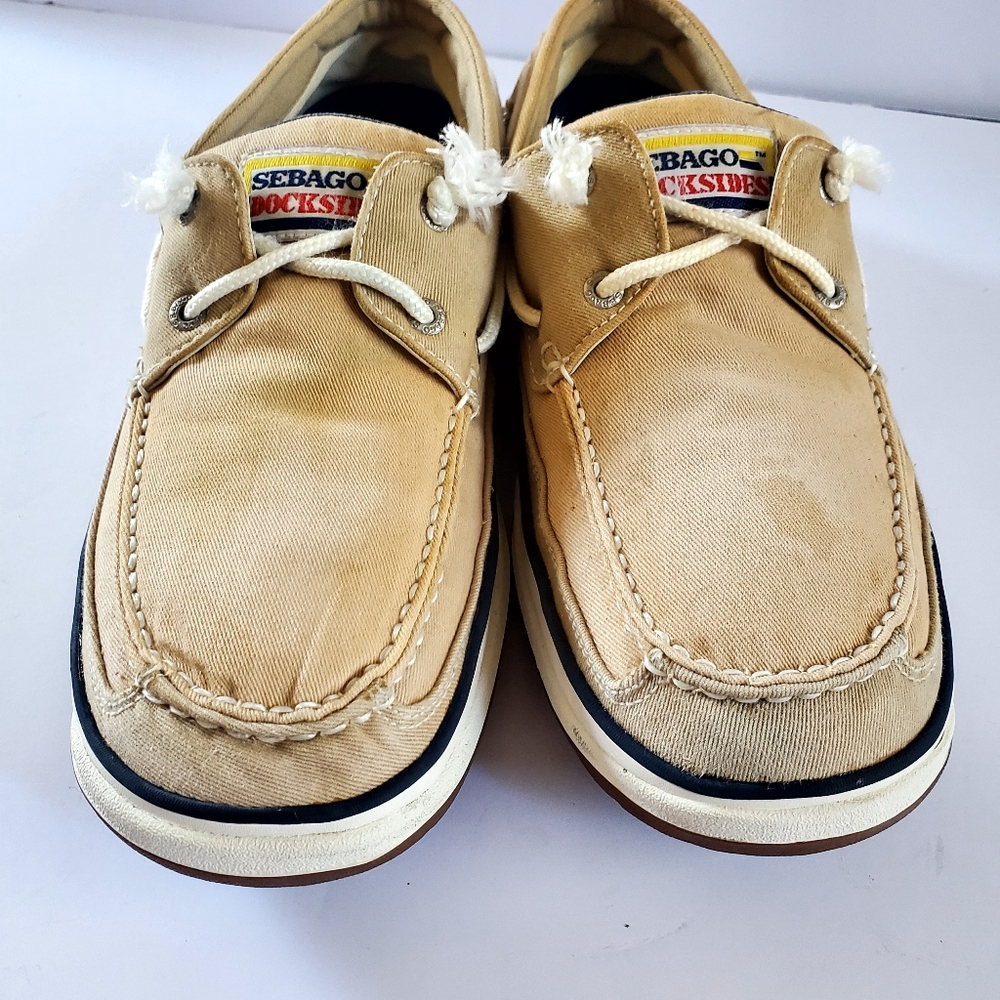 Sperry Sebago Dockside Men's Tan Boat Shoes Size 10 1/2 Tan Color - Picture 2 of 12